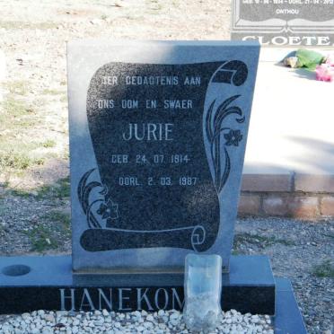 HANEKOM Jurie 1914-1987