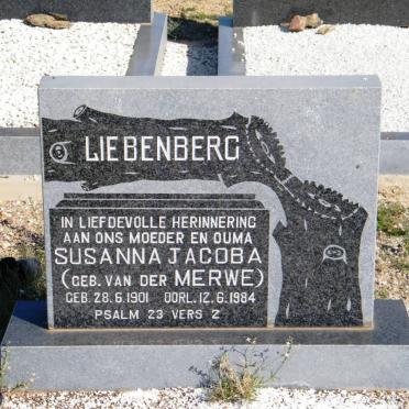 LIEBENBERG Susanna Jacoba nee VAN DER MERWE 1901-1984