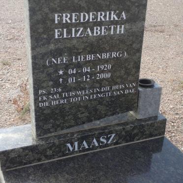 MAASZ Frederika Elizabeth nee LIEBENBERG 1920-2000