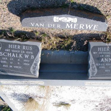 MERWE Schalk W.B., van der 1903-1984 &amp; Anna M. LE ROUX 1915-1962