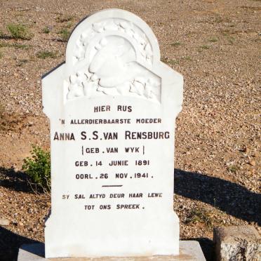 RENSBURG Anna S.S., van nee VAN WYK 1891-1941