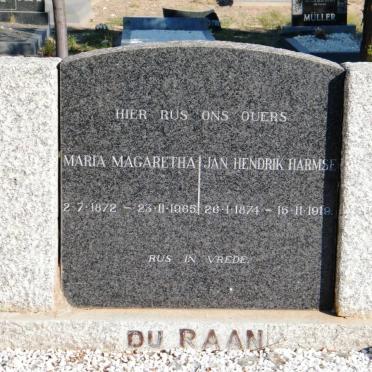 RAAN Jan Hendrik Harmse, du 1874-1919 &amp; Maria Magaretha 1872-1965