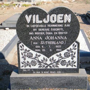 VILJOEN Anna Johanna nee SUTHERLAND 1933-1983