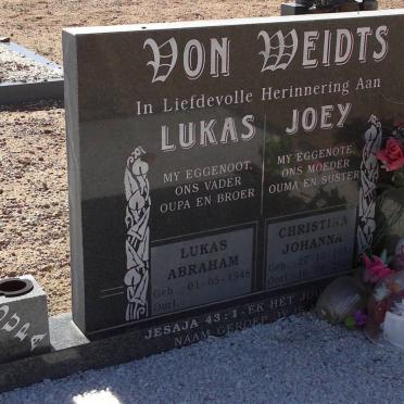 WEIDTS Lukas Abraham, von 1948- &amp; Christina Johanna 1951-2009