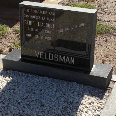 VELDSMAN Renie nee JACOBS 1913-1996