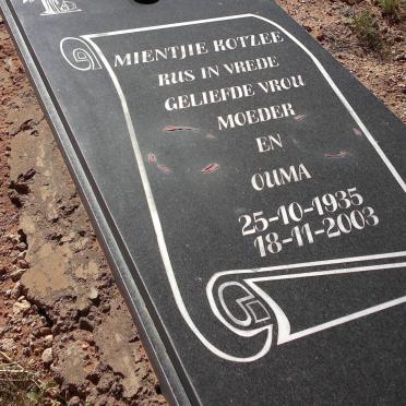 KOTZEE Mientjie 1935-2003
