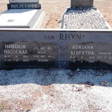 RHYN Hendrik Nicolaas, van 1912-1984 &amp; Adriana Albertha 1920-1989