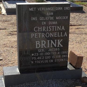 BRINK Christina Petronella nee JACOBS 1901-1982