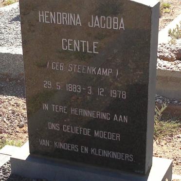 GENTLE Hendrina Jacoba nee STEENKAMP 1883-1978