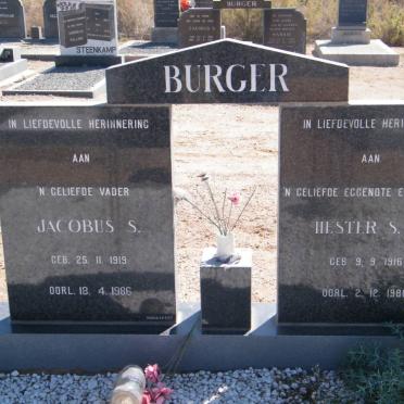 BURGER Jacobus S. 1919-1986 &amp; Hester S.C. 1916-1980