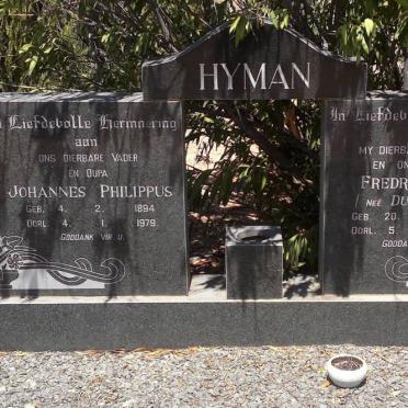 HYMAN Johanna Philippus 1894-1979 &amp; Frederika E.P. DUVENHAGE 1899-1974
