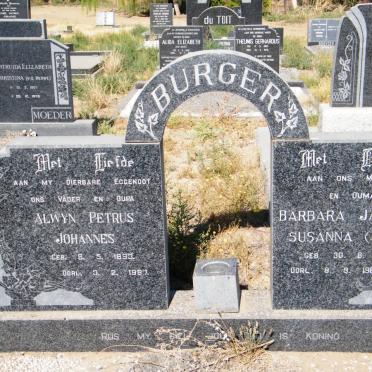 BURGER Alwyn Petrus Johannes 1893-1967 &amp; Barbara Jacomina Susanna NEL 1893-1988