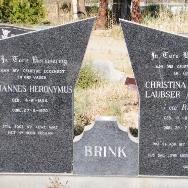 BRINK Johannes Heronymus 1884-1970 &amp; Christina Jacoba Laubser RAS 1891-1979