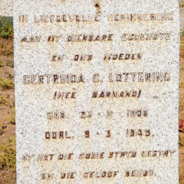 LOTTERING Gertruida C. nee BARNARD 1908-1949