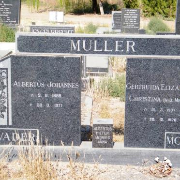 MULLER Albertus Johannes 1896-1977 &amp; Gertruida Elizabeth Christina V.D. MERWE 1907-1978