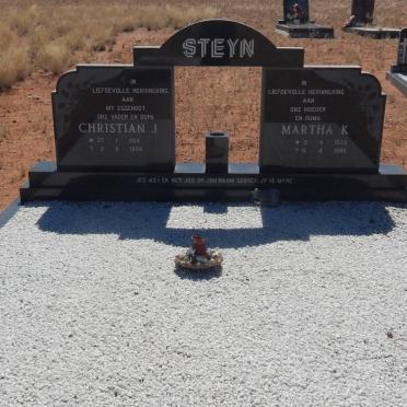 STEYN Christiaan J. 19??-1994 &amp; Martha K. 192?-1995