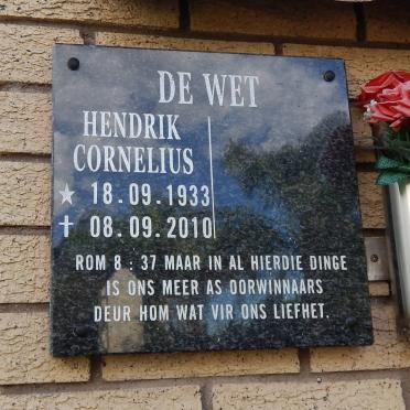 WET Hendrik Cornelius, de 1933-2010