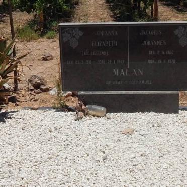 MALAN Jacobus Johannes 1902-1978 &amp; Johanna Elizabeth LOURENS 1910-1967