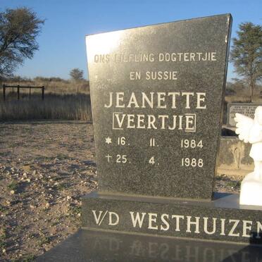 WESTHUIZEN Jeanette, v.d. 1984-1988