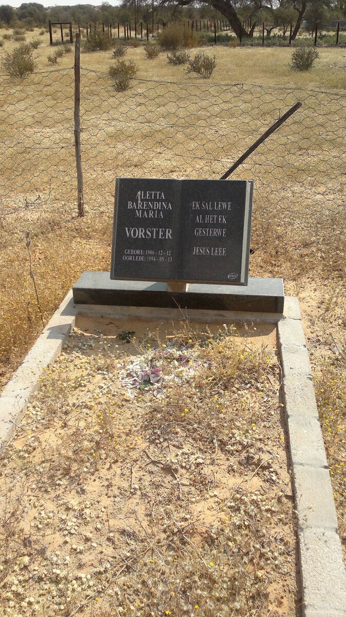 VORSTER Aletta Barendina Maria 1906-1994