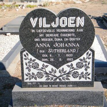 VILJOEN Anna Johanna nee SUTHERLAND 1933-1983