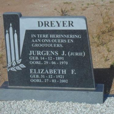 DREYER Jurgens J. 1891-1970 &amp; Elizabeth F. 1921-2002