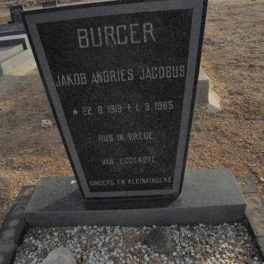 BURGER Jakob Andries Jacobus 1919-1965