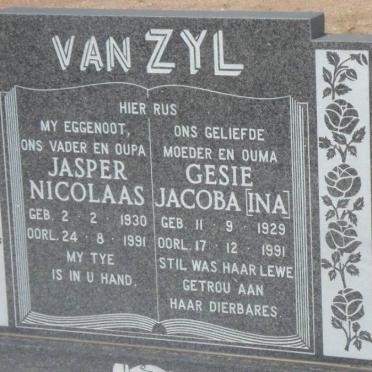ZYL Jasper Nicolaas, van 1930-1991 &amp; Gesie Jacoba 1929-1991