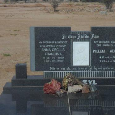 ZYL Willem Adriaan, van 1924-1983 &amp; Anna Cecilia Francina 1930-2009