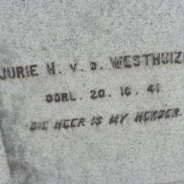 WESTHUIZEN Jurie H., v.d. -1941