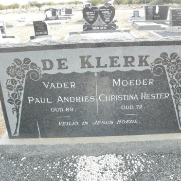 KLERK Andries, de &amp; Christina Hester