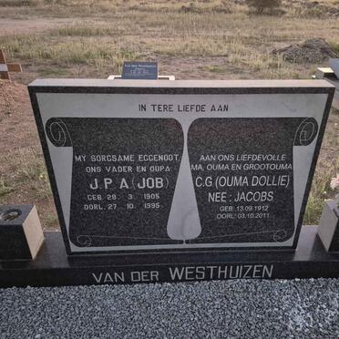 WESTHUIZEN J.P.A., van der 1905-1995 & C.G. JACOBS 1912-2011