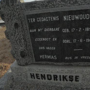 HENDRIKSE Hermias Nieuwoudt 1894-1962