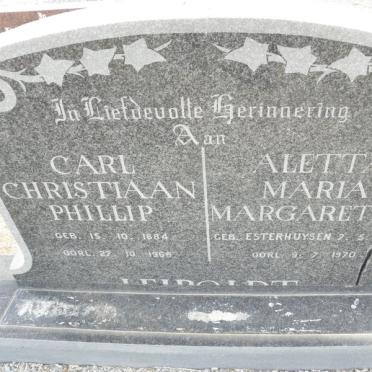 LEIPOLDT Carl Christiaan Phillip 1884-1968 &amp; Aletta Maria Margaretha ESTERHUYSEN 1901-1970