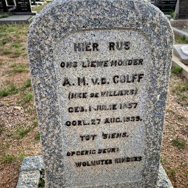 COLFF A.M., v.d.nee DE VILLIERS 1857-1939