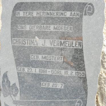 VERMEULEN Christina J. nee MOSTERT 1881-1959