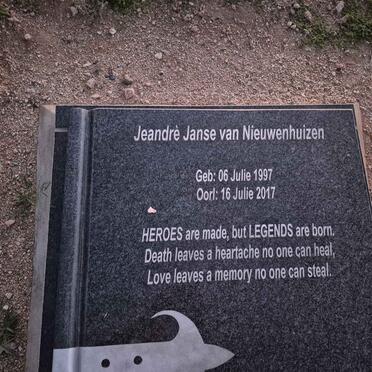 NIEUWENHUIZEN Jeandre, Janse van 1997-2017