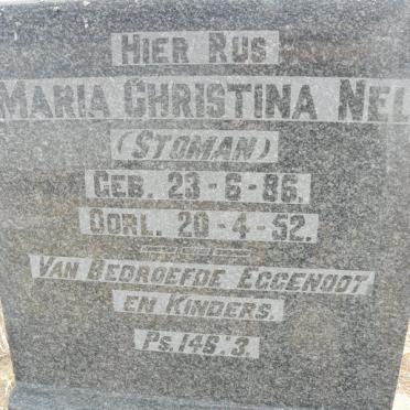 NEL Maria Christina nee STOMAN 1886-1952