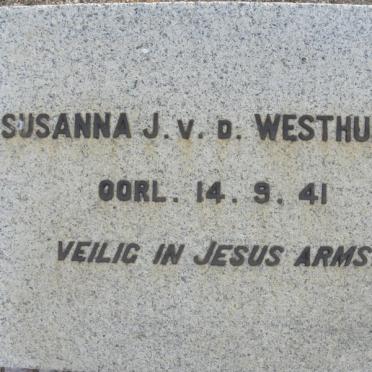 WESTHUIZEN Susanna J., v.d. -1941