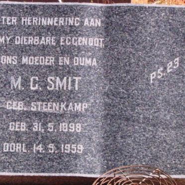 SMIT M.C. nee STEENKAMP 1898-1959