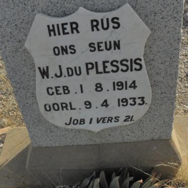 PLESSIS W.J., du 1914-1933