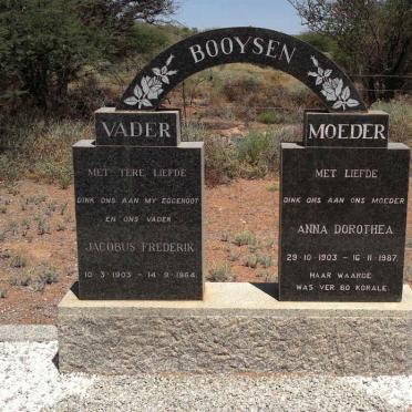 BOOYSEN Jacobus Frederik 1903-1964 &amp; Anna Dorothea 1903-1987