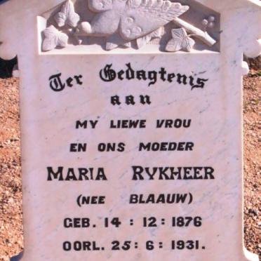 RYKHEER Maria nee BLAAUW 1876-1931