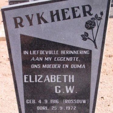 RYKHEER Elizabeth C.W. nee ROSSOUW 1916-1972