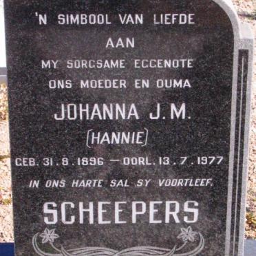 SCHEEPERS Johanna J.M. 1896-1977