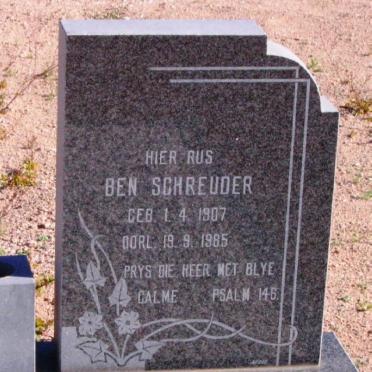 SCHREUDER Ben 1907-1985 &amp; Glaudina M. 1913-1981