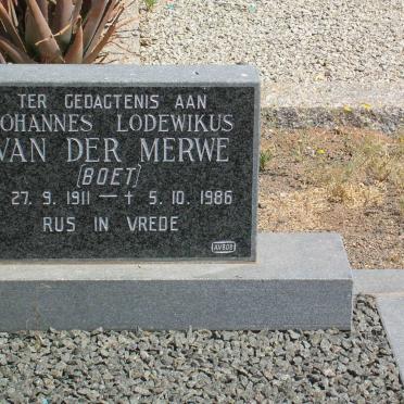 MERWE Johannes Lodewikus, van der 1911-1986