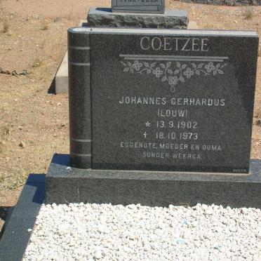 COETZEE  Johannes Gerhardus geb. LOUW 1902-1973