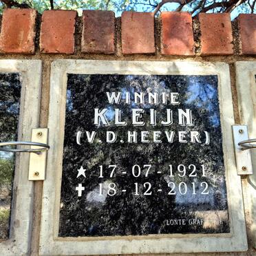 KLEIJN Winnie nee V.D. HEEVER 1921-2012