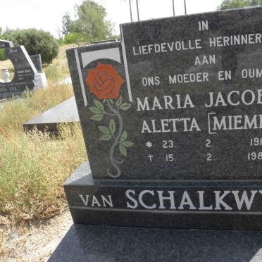 SCHALKWYK Maria Jacoba Aletta, van 1911-1986